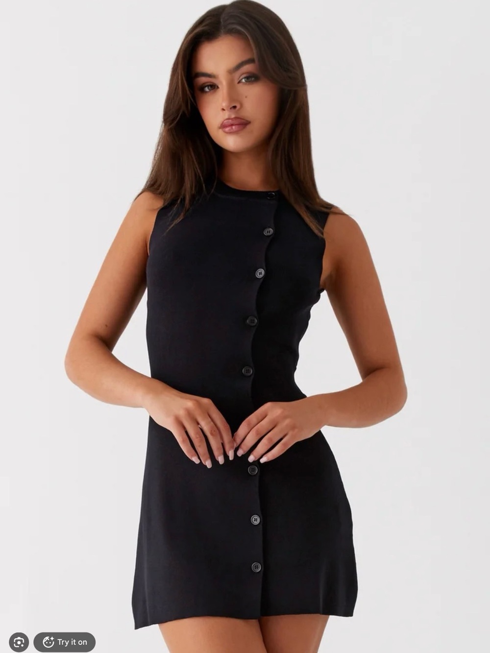 Not One Time Knit Mini Dress - Black Mini Dress